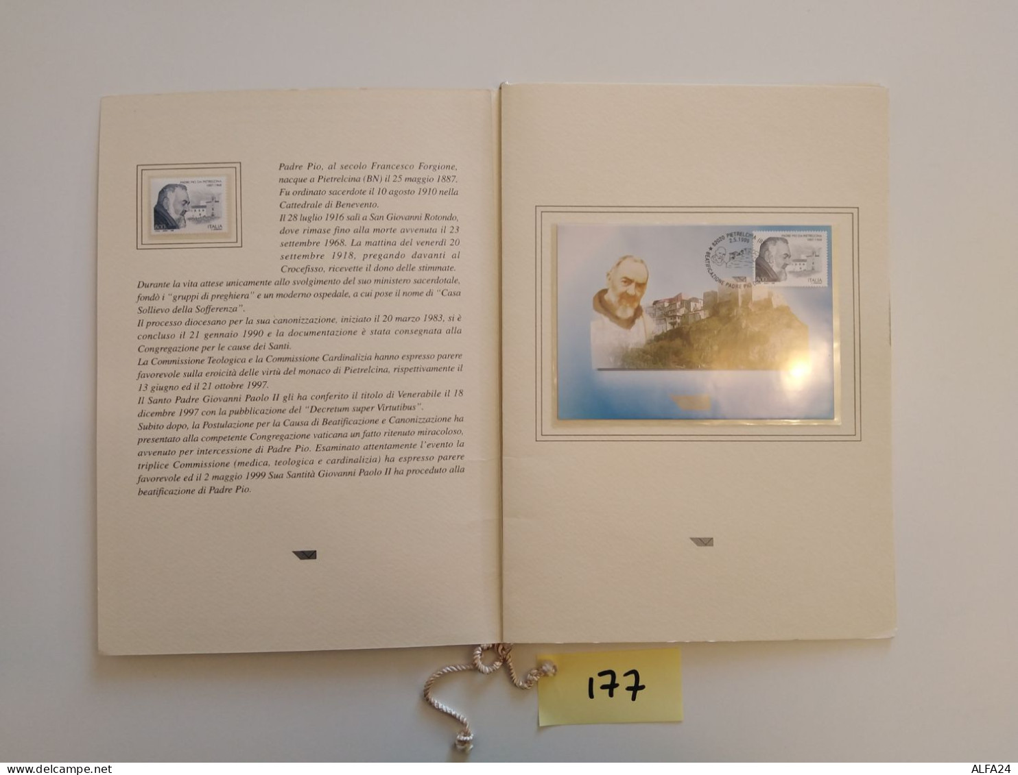 FOLDER PADRE PIO FACCIALE 5,16 (FLD177 - Geschenkheftchen