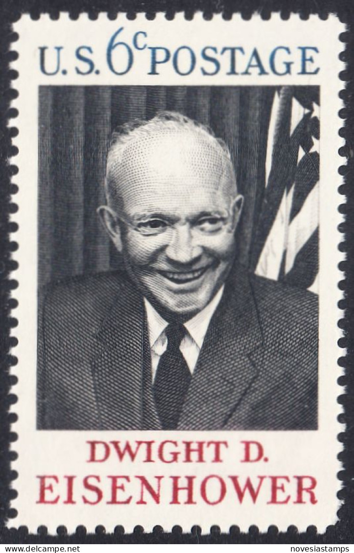 !a! USA Sc# 1383 MNH SINGLE (a1) (Gum Slightly Damaged) - Dwight D. Eisenhower - Ungebraucht