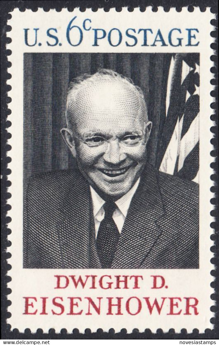 !a! USA Sc# 1383 MNH SINGLE (a2) (Gum Slightly Damaged) - Dwight D. Eisenhower - Neufs