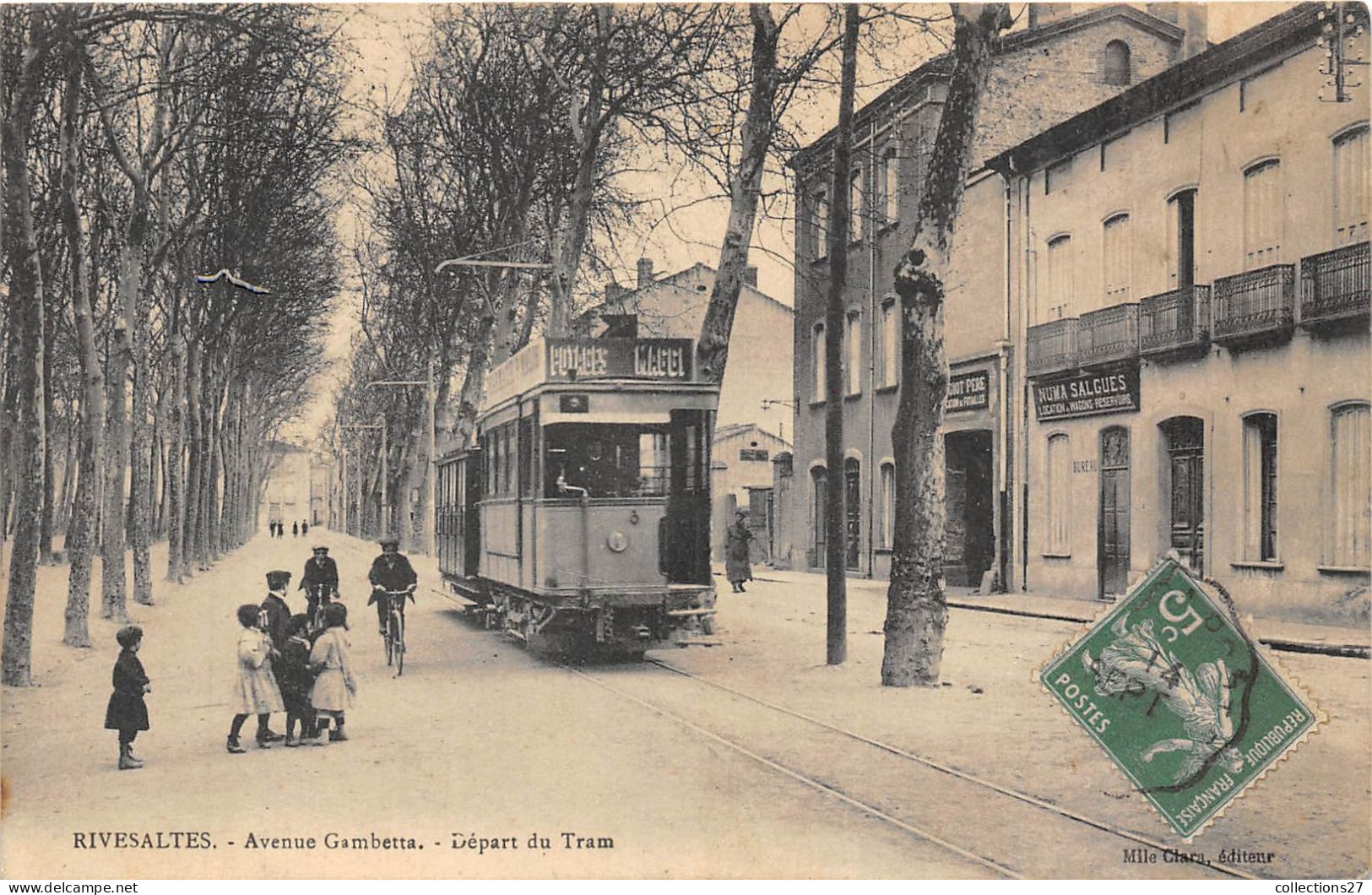 66-RIVESALTES- AVENUE GAMBETTA DEPART DU TRAM - Rivesaltes