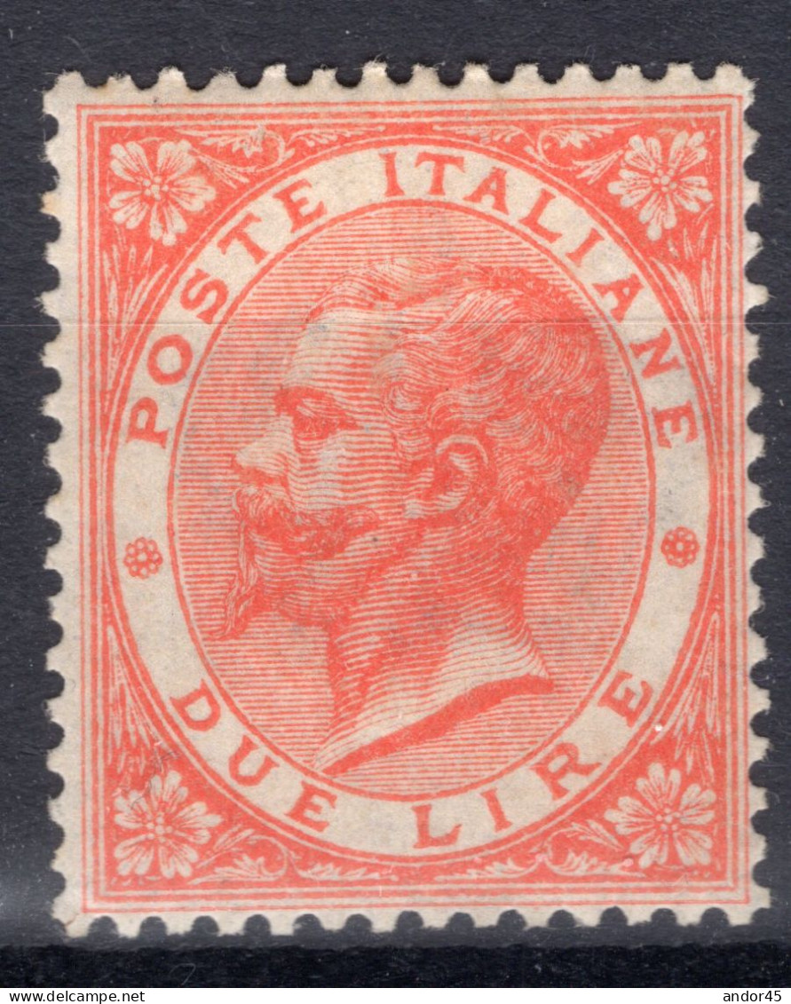 L.2 SASS.L22 MNH* DELLA SERIE "EFFIGIE DI VITTORIO EMANUELE II"NUOVO CON GOMMA ORIGINALE CON OTTIMA CENTRATURA FIRMATO B - Mint/hinged