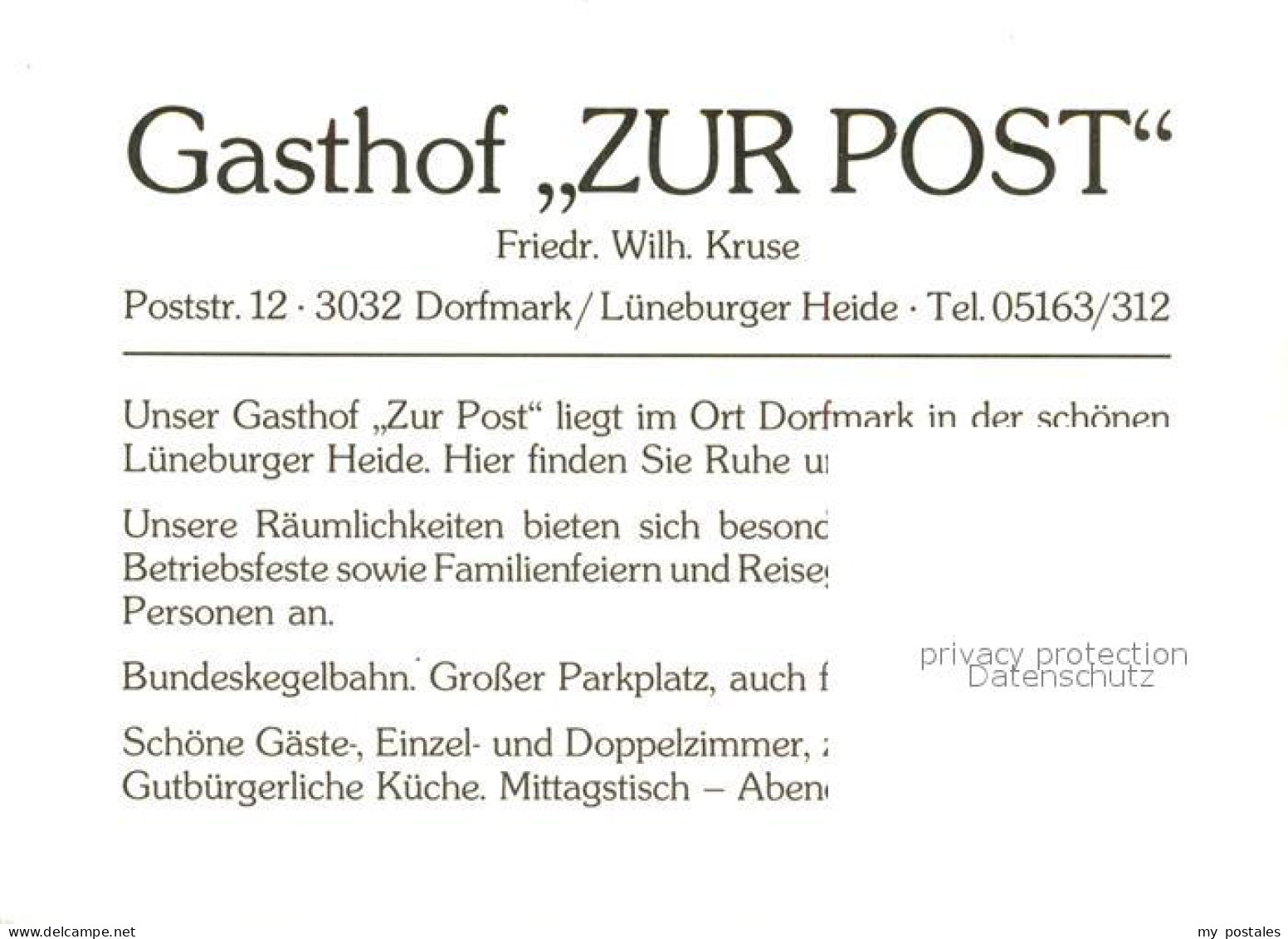 73543727 Dorfmark Gasthof Zur Post Lueneburger Heide Dorfmark - Fallingbostel