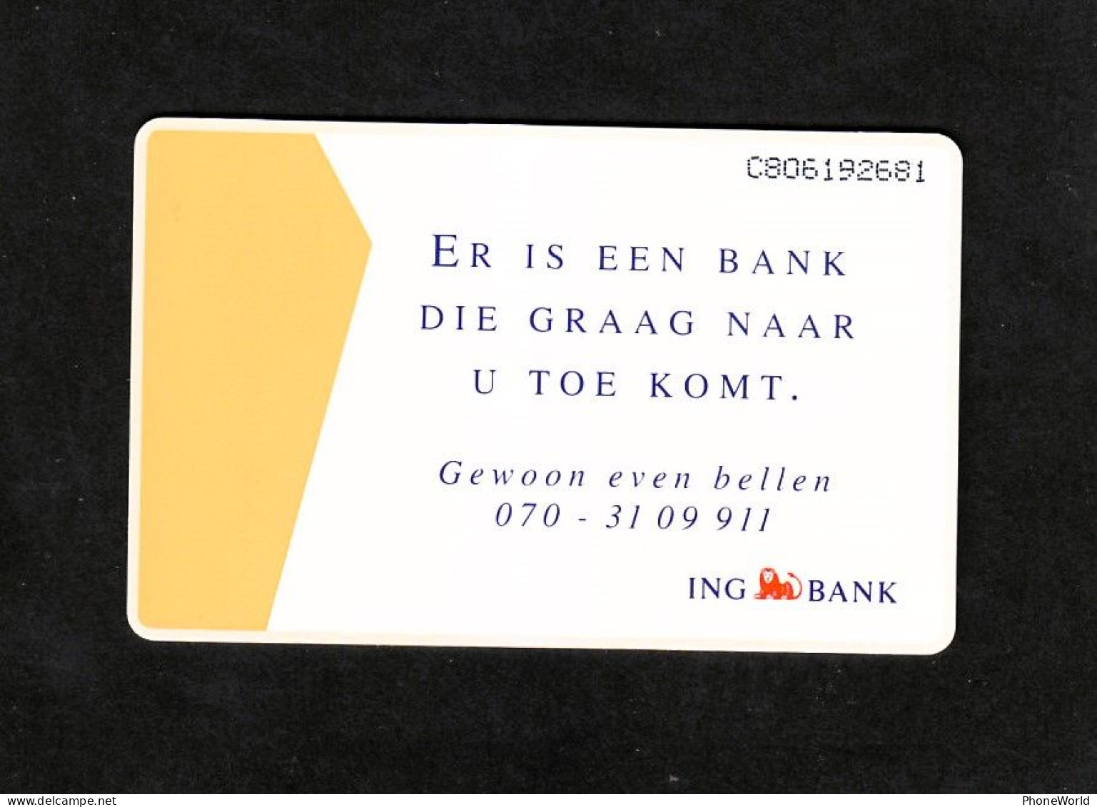 Netherlands, ING Lion Bank '95 Ongetwijfeld, Limited 1500ex With Phonenumber - Privat