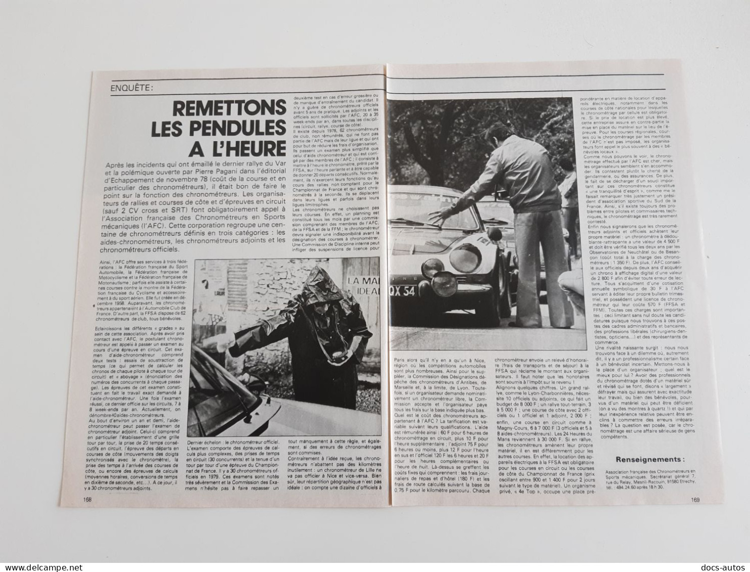 Les Chronométreurs En Course - Coupure De Presse Automobile - Other & Unclassified