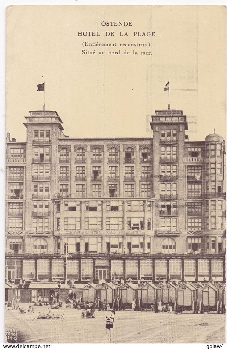 36246# RARE DESTINATION ALBERT EN CASQUETTE CARTE HOTEL DE LA PLAGE Obl OOSTENDE OSTENDE 1932 JERUSALEM PALESTINE - 1931-1934 Mütze (Képi)