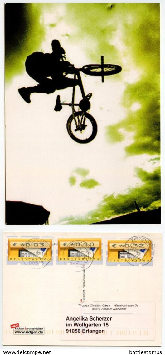 Germany 2007 Postcard BMX Cycling; Zirndorf; 3c., 10c. & 32c. ATM / Frama Stamps - Radsport