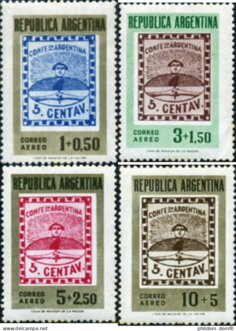 726201 MNH ARGENTINA 1958 CENTENARIO DEL SELLO ARGENTINO Y EXPOSICION FILATELICA INTERAMERICANA - Neufs
