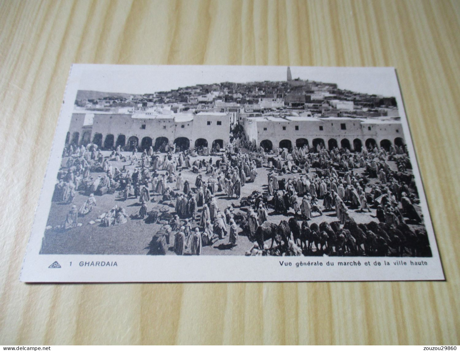 CPA Gardhaïa (Algérie).Vue Générale Du Marché Et De La Ville Haute - Carte Animée. - Ghardaïa