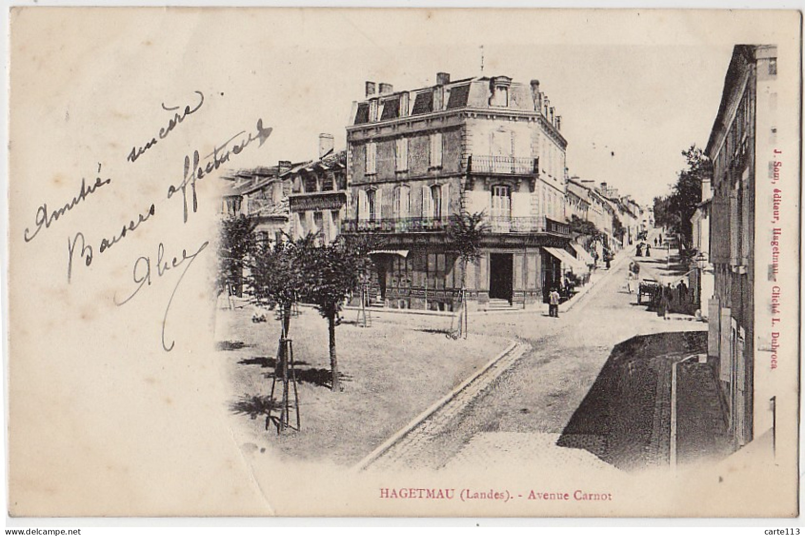 40 - B17155CPA - HAGETMAU - Avenue Carnot - Carte Pionniere - Bon état - LANDES - Hagetmau