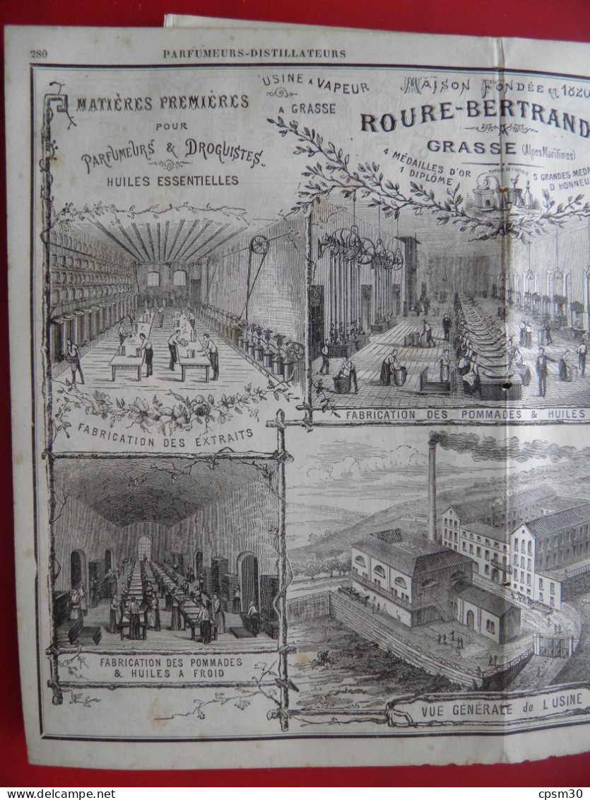 PUB 1884 - Parfums Roure-Bertrand 06 Grasse (vue Usine) Lhermine 06 Nice, P Mottet 06 Grasse - Publicités