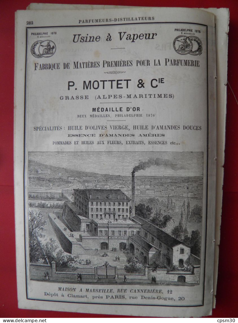 PUB 1884 - Parfums Roure-Bertrand 06 Grasse (vue Usine) Lhermine 06 Nice, P Mottet 06 Grasse - Publicités