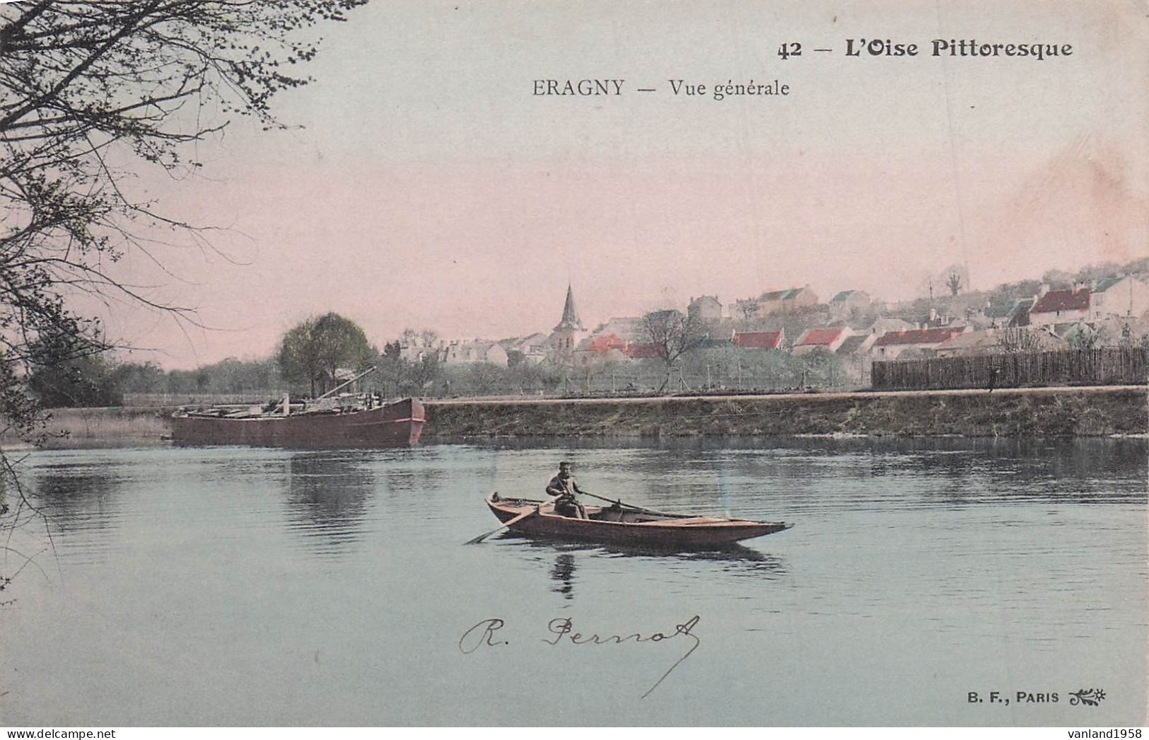 42- L'Oise Pittoresque- ERAGNY-vue Générale (colorisée) - Eragny