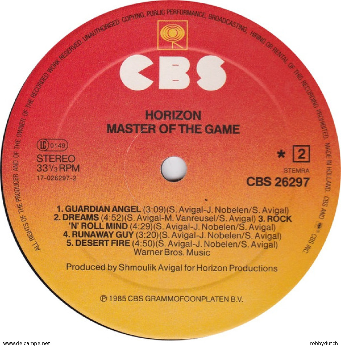 * LP *  HORIZON - MASTER OF THE GAME (Holland 1985 EX!) - Hard Rock & Metal