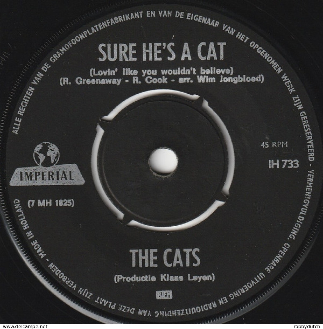 * 7" *  THE CATS - SURE HE'S A CAT (Holland 1967) - Disco, Pop