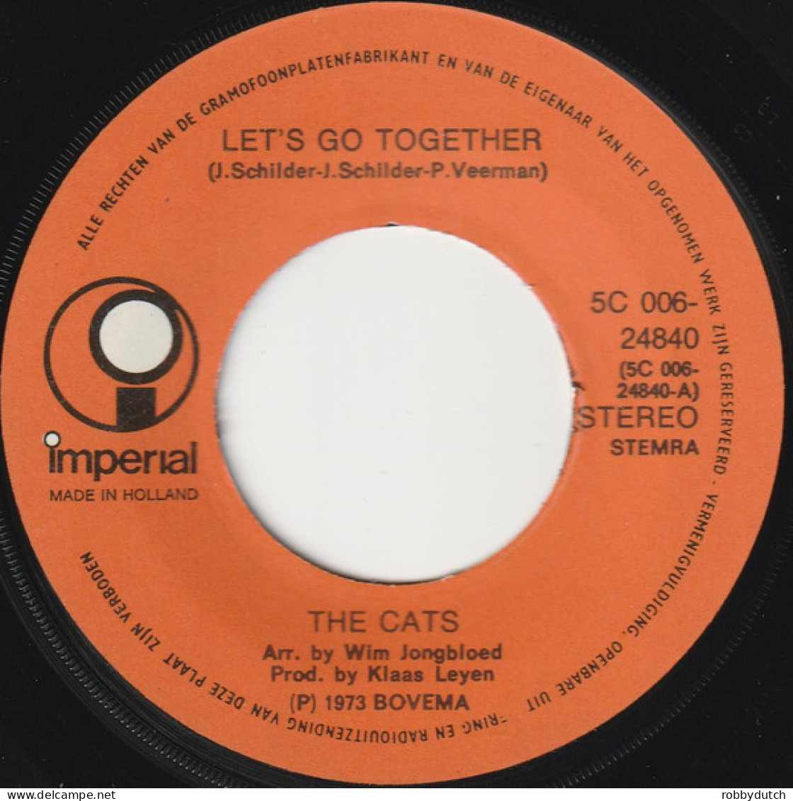 * 7" *  THE CATS - LET'S GO TOGETHER / LINDA (Holland 1973) - Disco & Pop