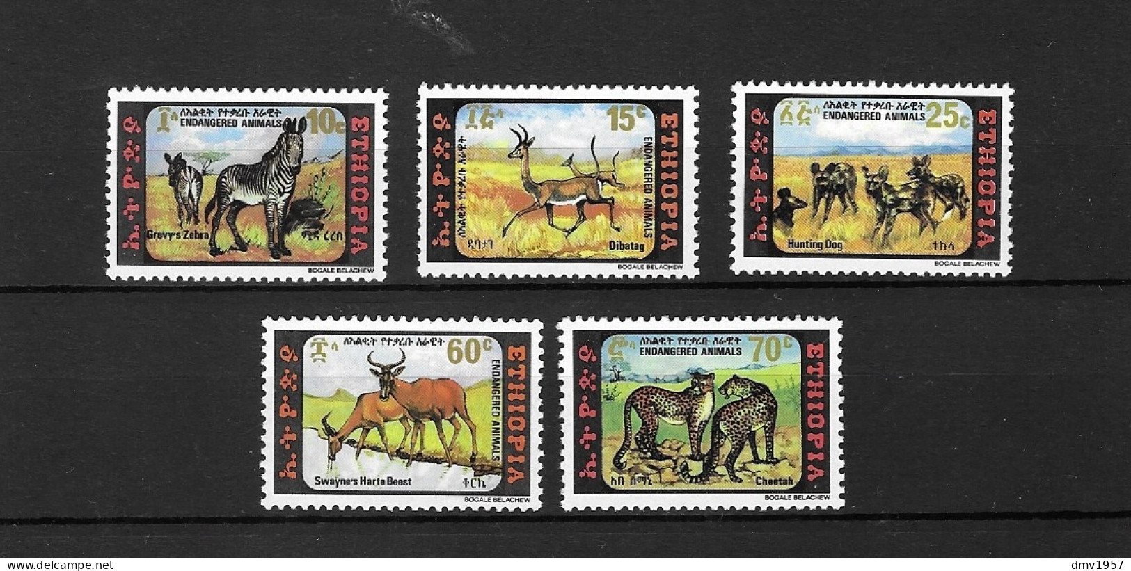 Ethiopia 1980 MNH Endangered Animals Sg 1164/8 - Ethiopie