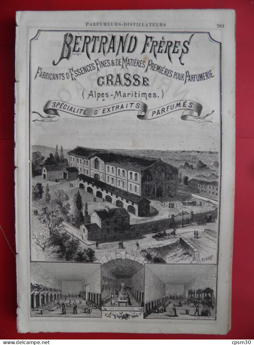 PUB 1884 - Parfums & Matière Première Pour Parfumerie Bertrand 06 Grasse (vue Usine) H Muraour 06 Grasse - Publicités