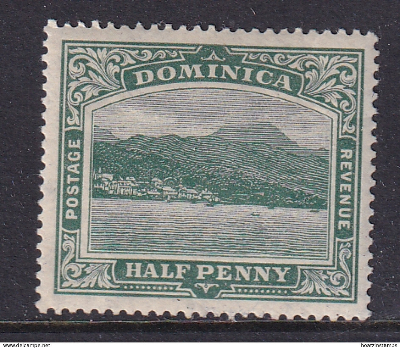 Dominica: 1908/20   Rouseau From The Sea    SG47aw    ½d   Blue-green  [Wmk: Crown To Left Of CA]    MH - Dominique (...-1978)