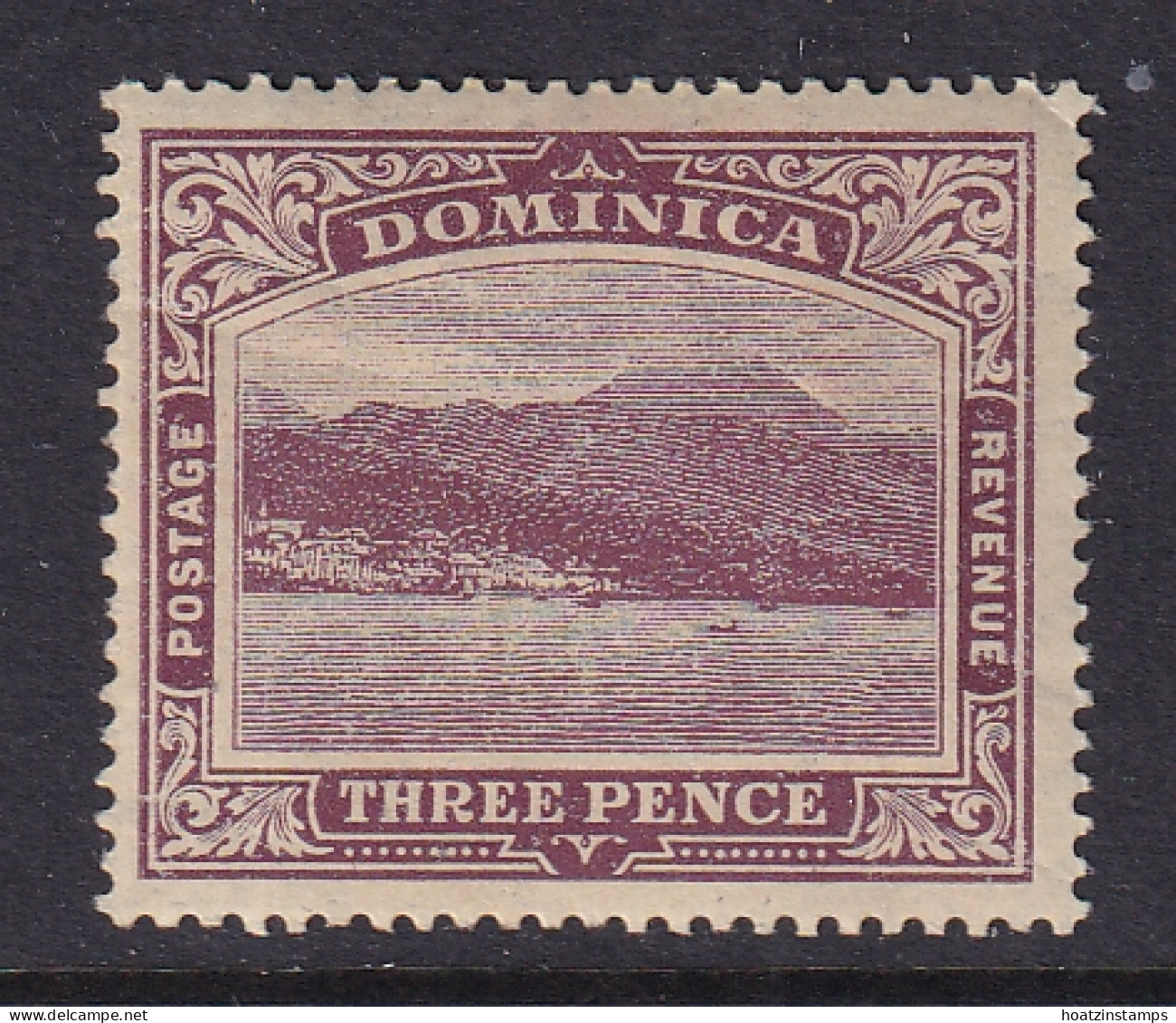 Dominica: 1908/20   Rouseau From The Sea    SG51a  3d  Purple/yellow [Wmk: Crown To Left Of CA][No Yellow?]    MH - Dominique (...-1978)