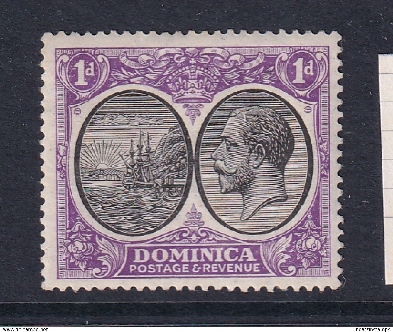 Dominica: 1923/33   KGV    SG72    1d    Black & Bright Violet   MH - Dominique (...-1978)