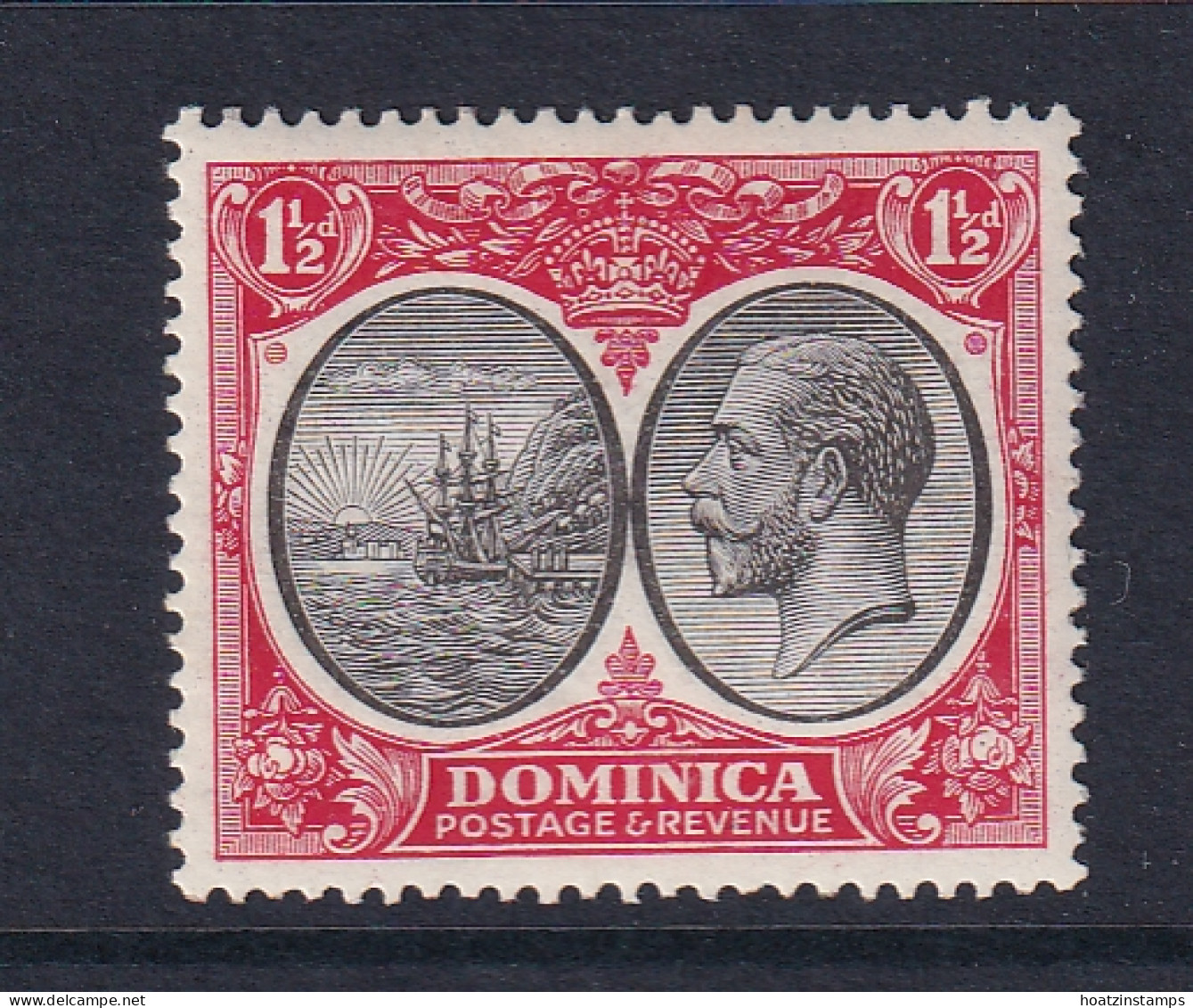 Dominica: 1923/33   KGV    SG74    1½d   Black & Scarlet    MH - Dominique (...-1978)