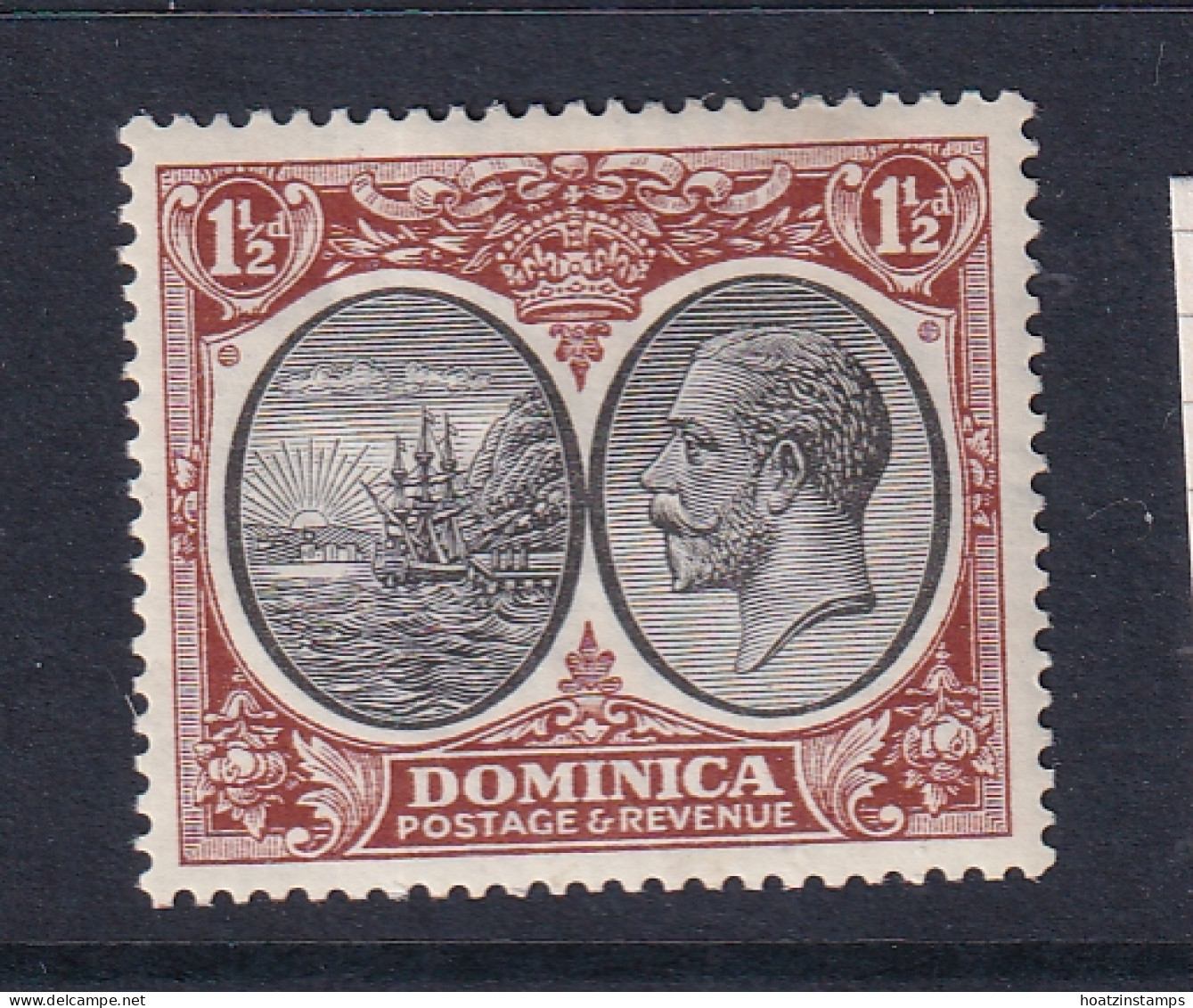 Dominica: 1923/33   KGV    SG75    1½d   Black & Red-brown    MH - Dominica (...-1978)