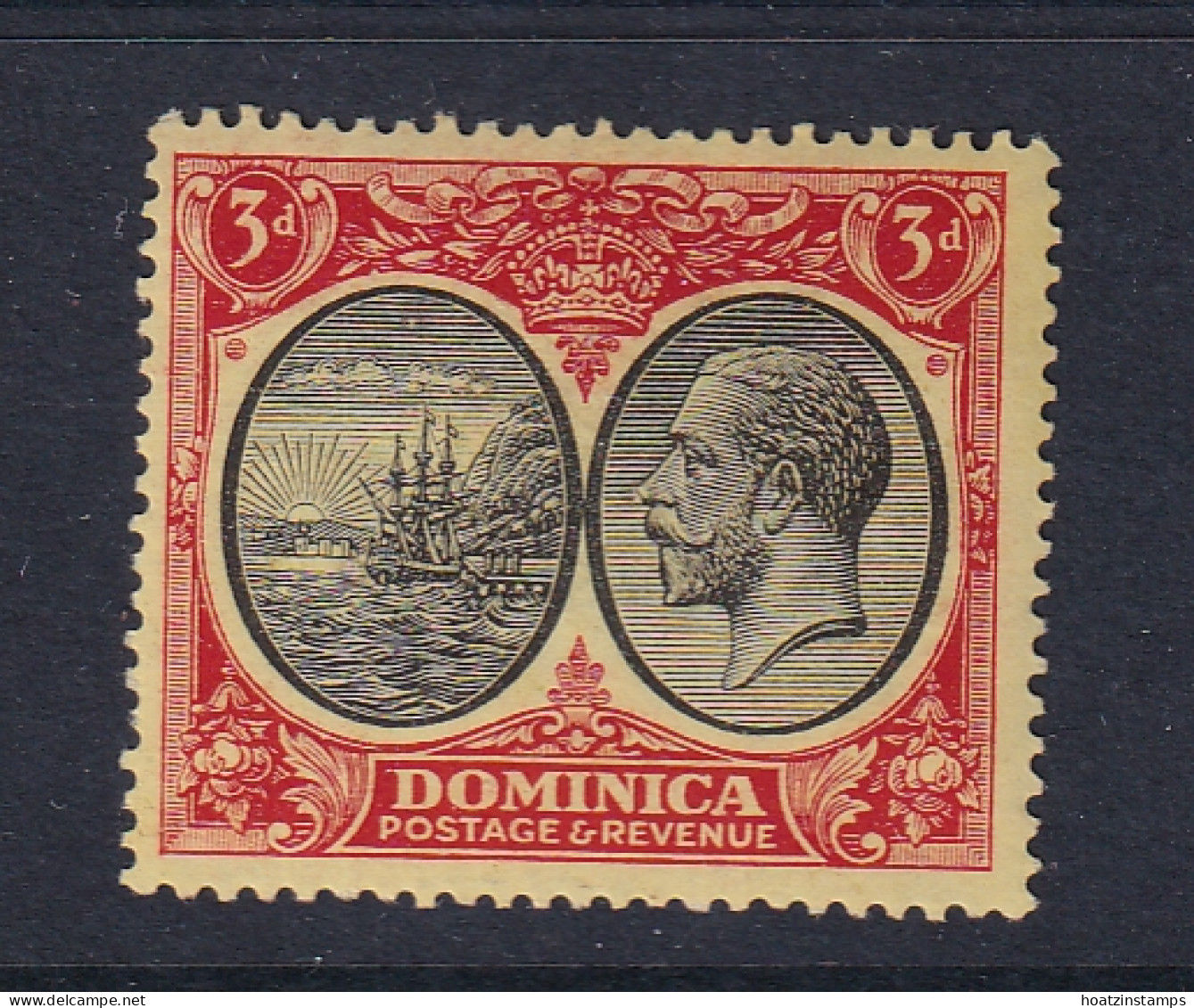 Dominica: 1923/33   KGV    SG80    3d   Black & Red/yellow  MH - Dominica (...-1978)