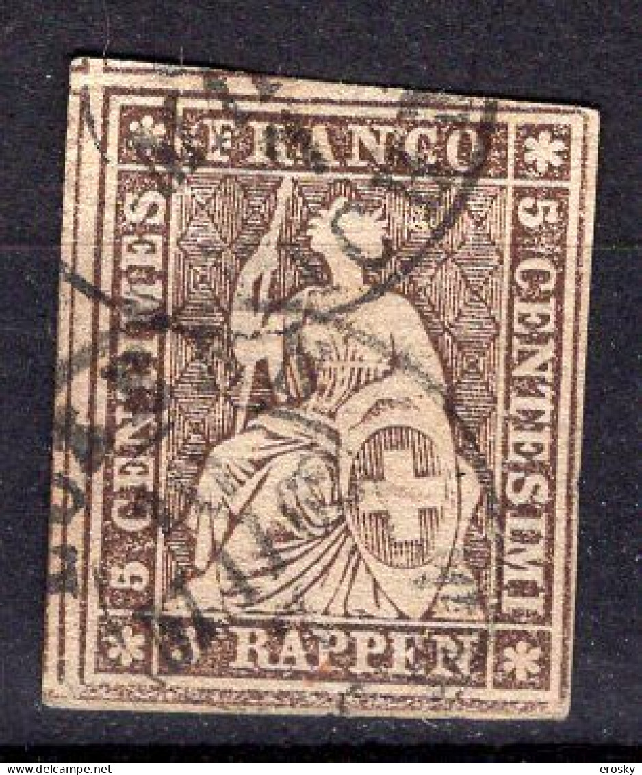 T1624 - SUISSE SWITZERLAND Yv N°26a Amincy Thin - Usati