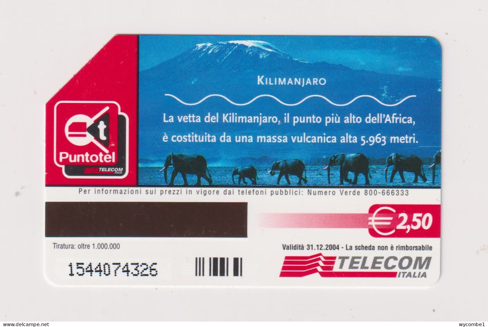 ITALY -  Kilimanjaro Urmet  Phonecard - Openbaar Gewoon