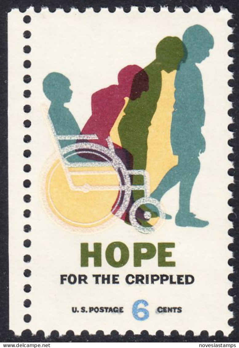 !a! USA Sc# 1385 MNH SINGLE W/ Left Margin (Gum Slightly Damaged) - Hope For The Crippled - Neufs