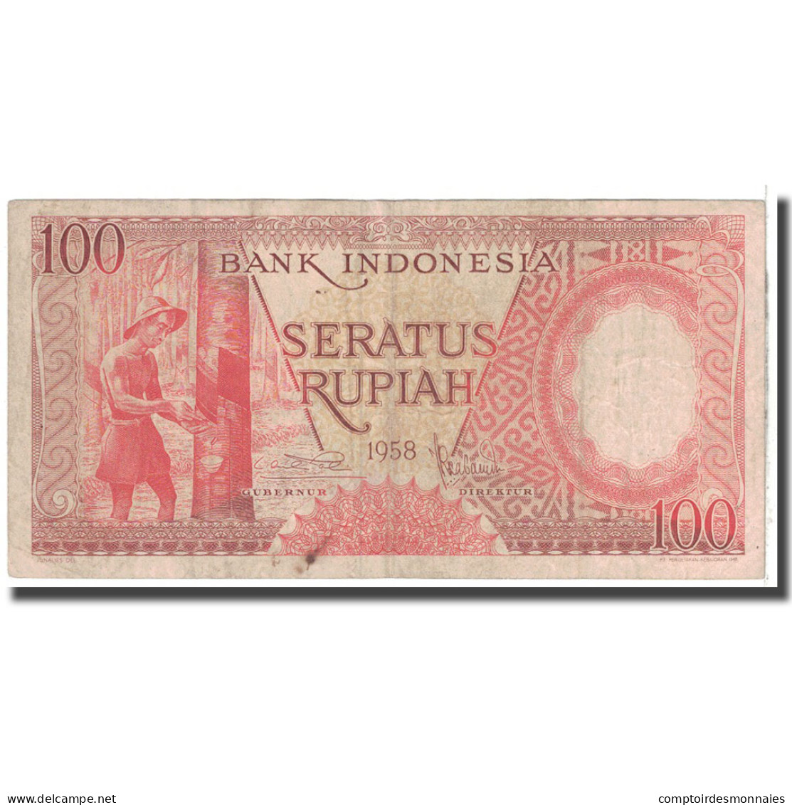 Billet, Indonésie, 100 Rupiah, 1958, KM:59, TB - Indonesien