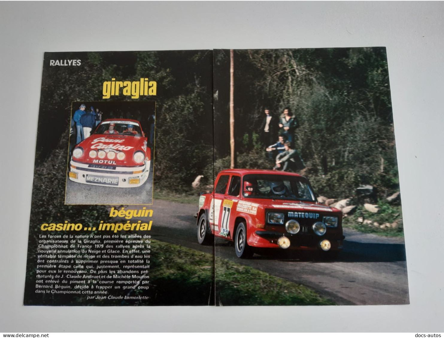 Rallye Giraglia - Coupure De Presse Automobile - Altri & Non Classificati