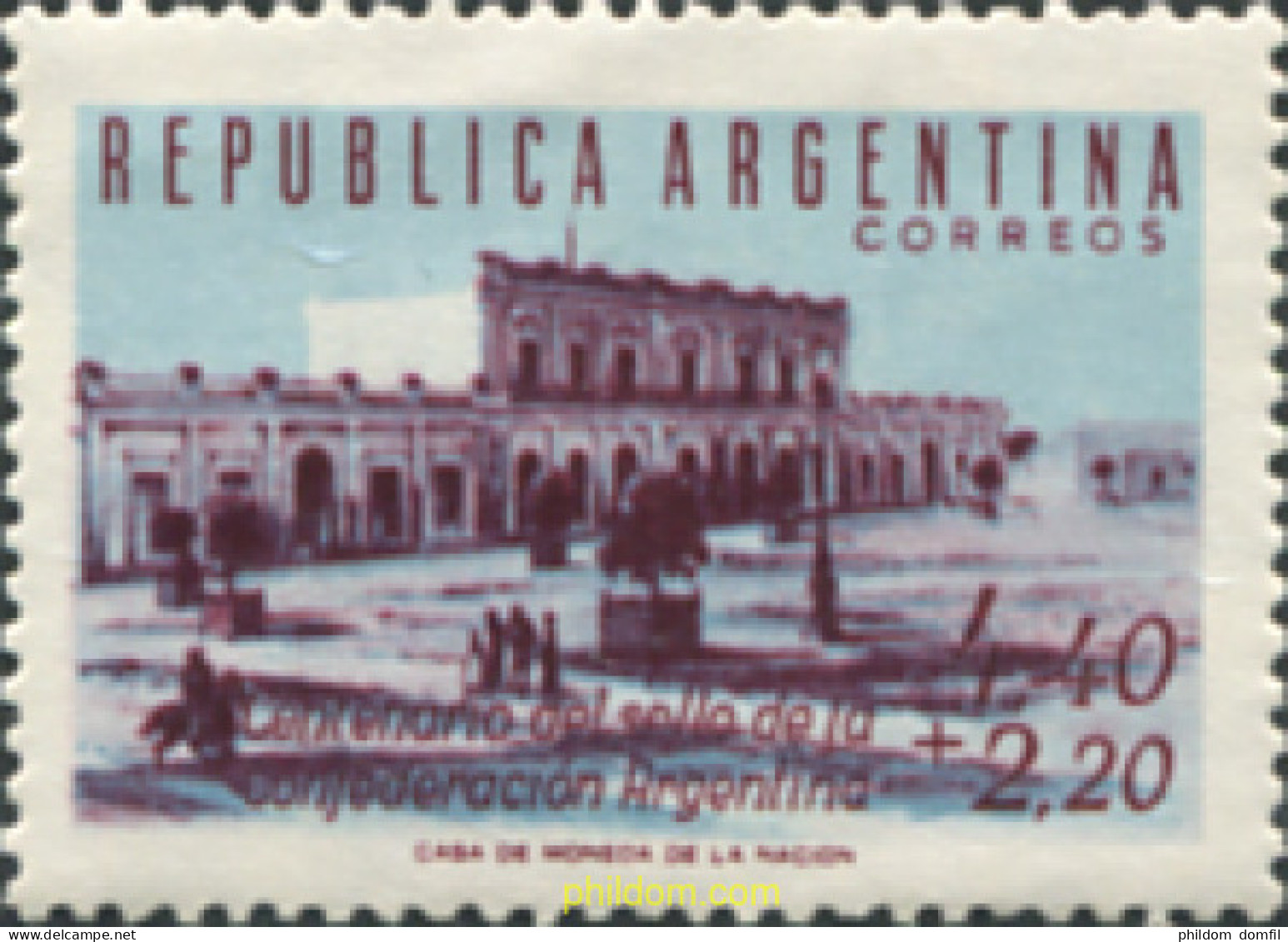 726207 MNH ARGENTINA 1958 CENTENARIO DEL SELLO ARGENTINO Y EXPOSICION FILATELICA INTERAMERICANA - Nuevos