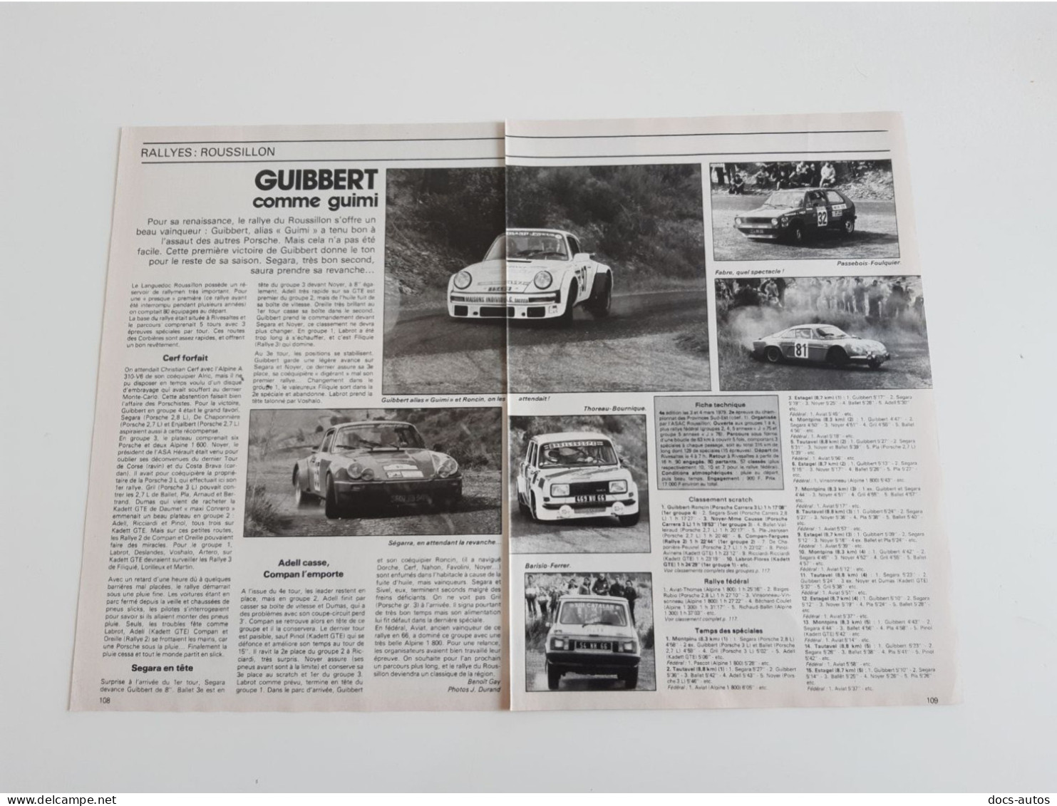 Rallye Du Roussillon - Coupure De Presse Automobile - Andere & Zonder Classificatie