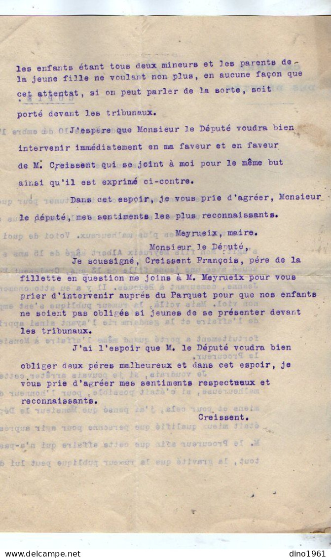 VP23.041 - PARIS X BEDOUES 1908 - Lettre Du Député LOUIS - DREYFUS ( Affaire De Moeurs ) à M. Le Procureur à FLORAC - Collections