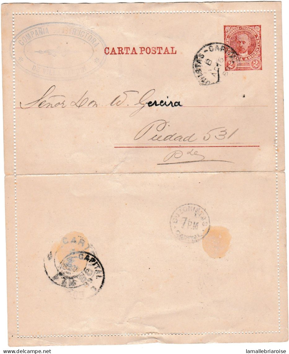 Argentine, Entier Avec Repiquage Interieur, 1889 - Storia Postale