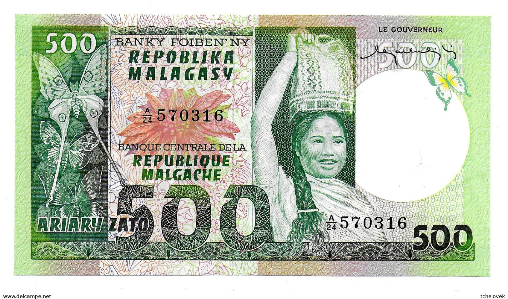 (Billets). Madagascar. 500 Fr / 100 Ariary 1974. Pick 64 Superbe - Madagaskar