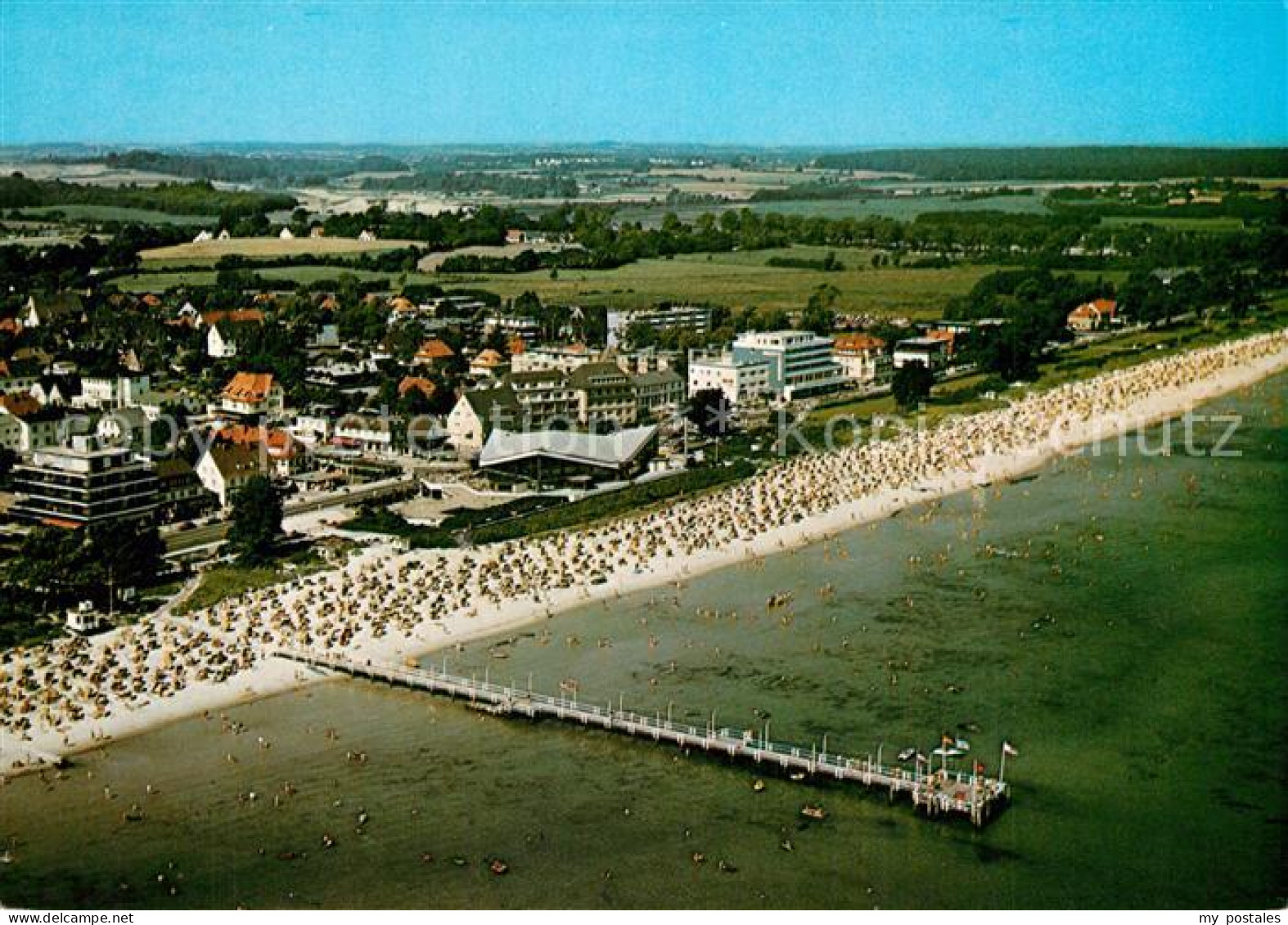 73542090 Scharbeutz Ostseebad Fliegeraufnahme Mit Seebruecke Scharbeutz Ostseeba - Scharbeutz