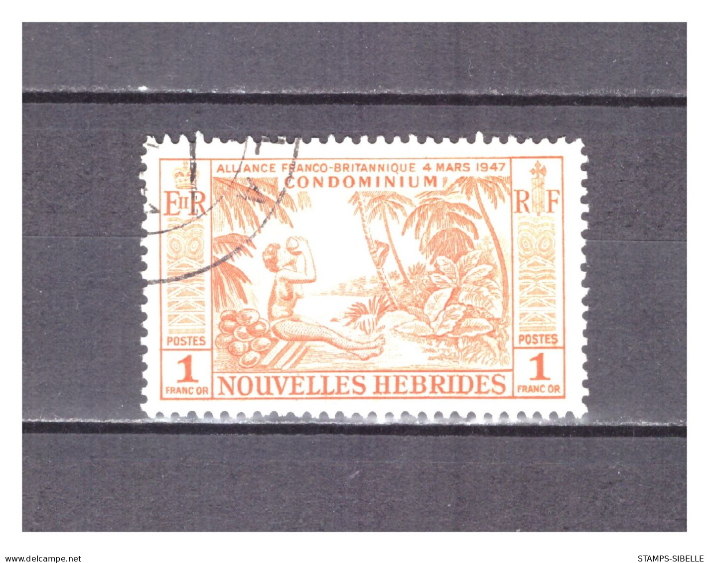 NOUVELLES  HEBRIDES  N ° 183  .1 F  ORANGE      OBLITERE  . SUPERBE  . - Used Stamps