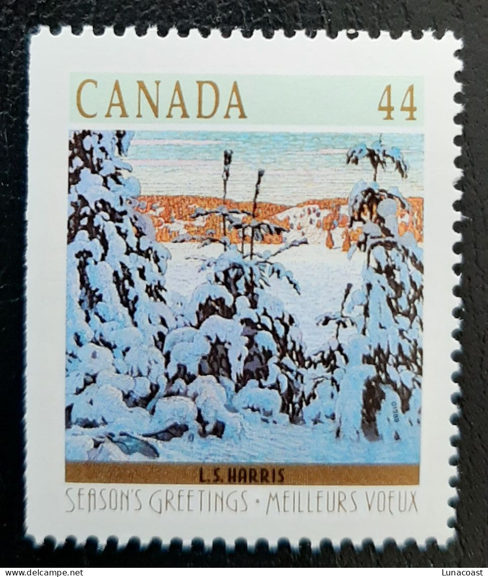 Canada 1989 MNH Sc #1257as**   44c Christmas, Winter Landscapes, Edges - Unused Stamps