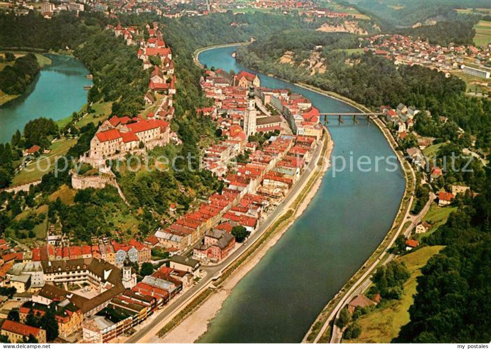 73541997 Burghausen Salzach Fliegeraufnahme Mit Burg Burghausen Salzach - Burghausen