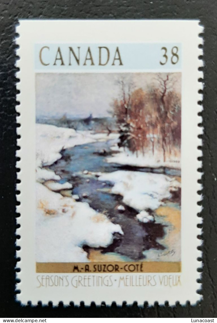 Canada 1989 MNH Sc #1256**   38c Christmas, Winter Landscapes, Edges - Unused Stamps