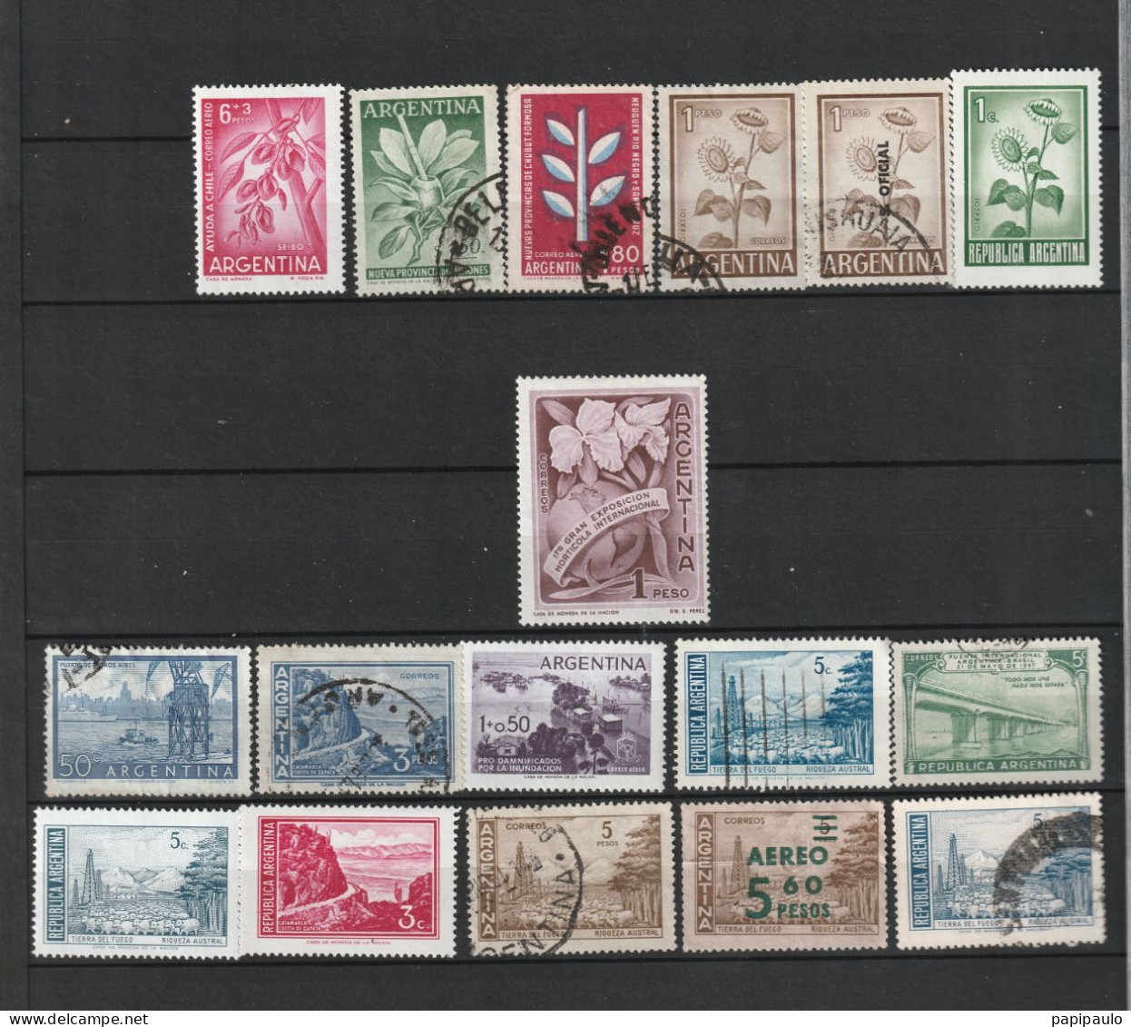 Lot de plus de 400 timbres d'Argentine