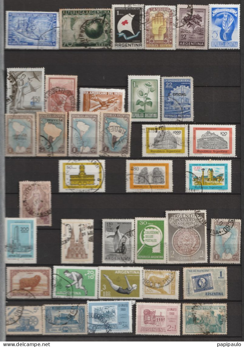 Lot de plus de 400 timbres d'Argentine