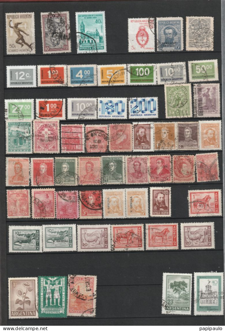 Lot de plus de 400 timbres d'Argentine