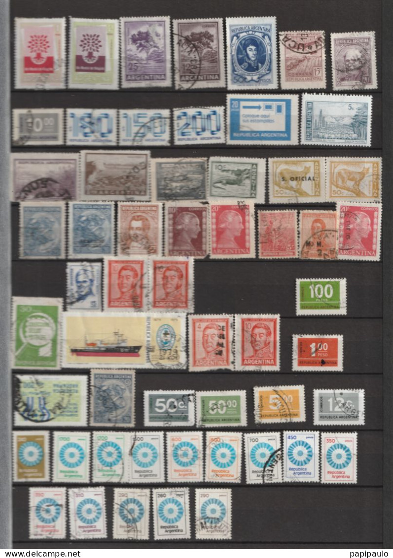 Lot de plus de 400 timbres d'Argentine