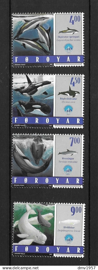 Faroe Islands 1998 MNH Int'l Year Of The Ocean. Whales & Dolphins Sg 342/5 - Féroé (Iles)