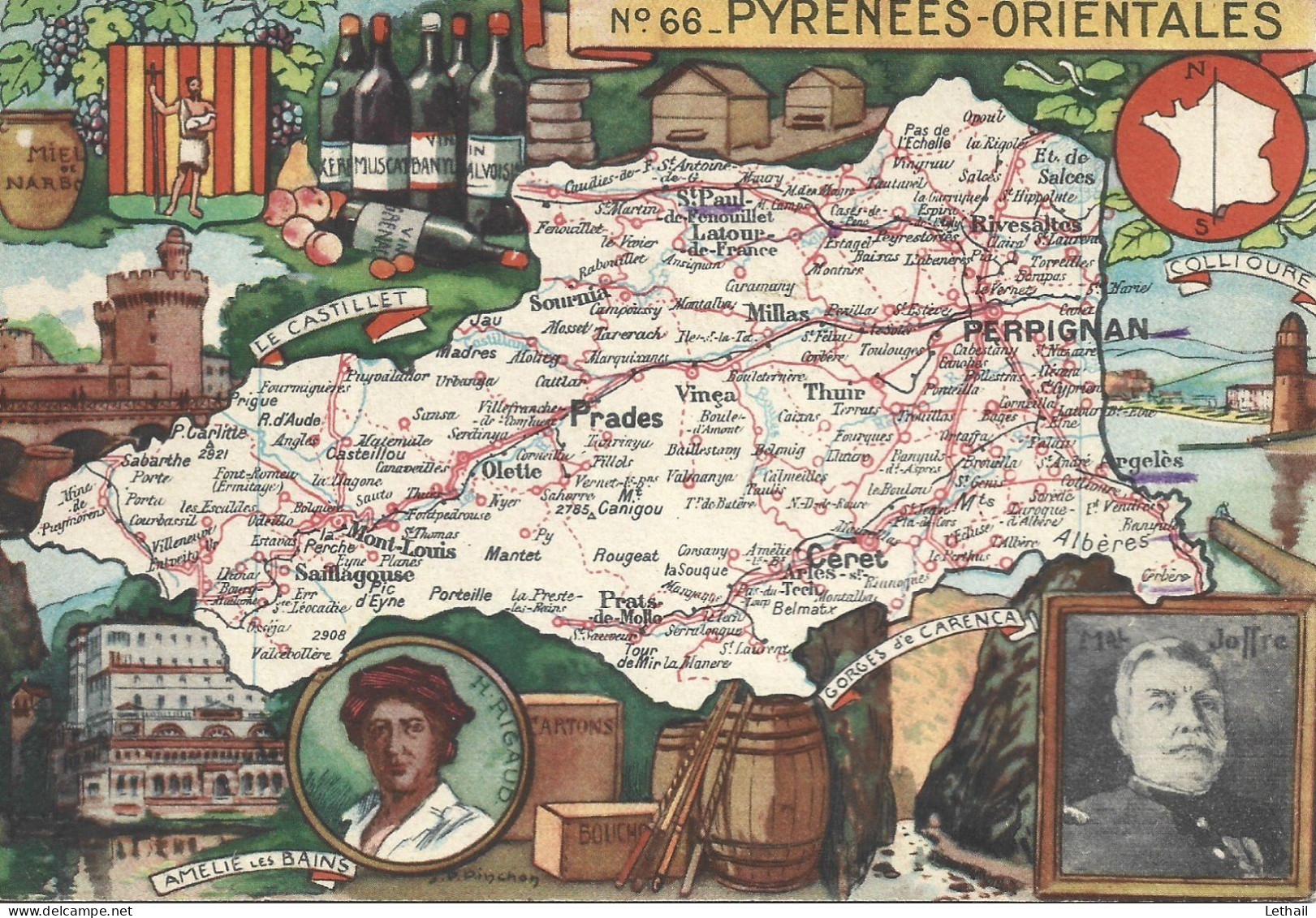 Ref (  18994  )   Les Pyrénées Orientals - Carte Geografiche