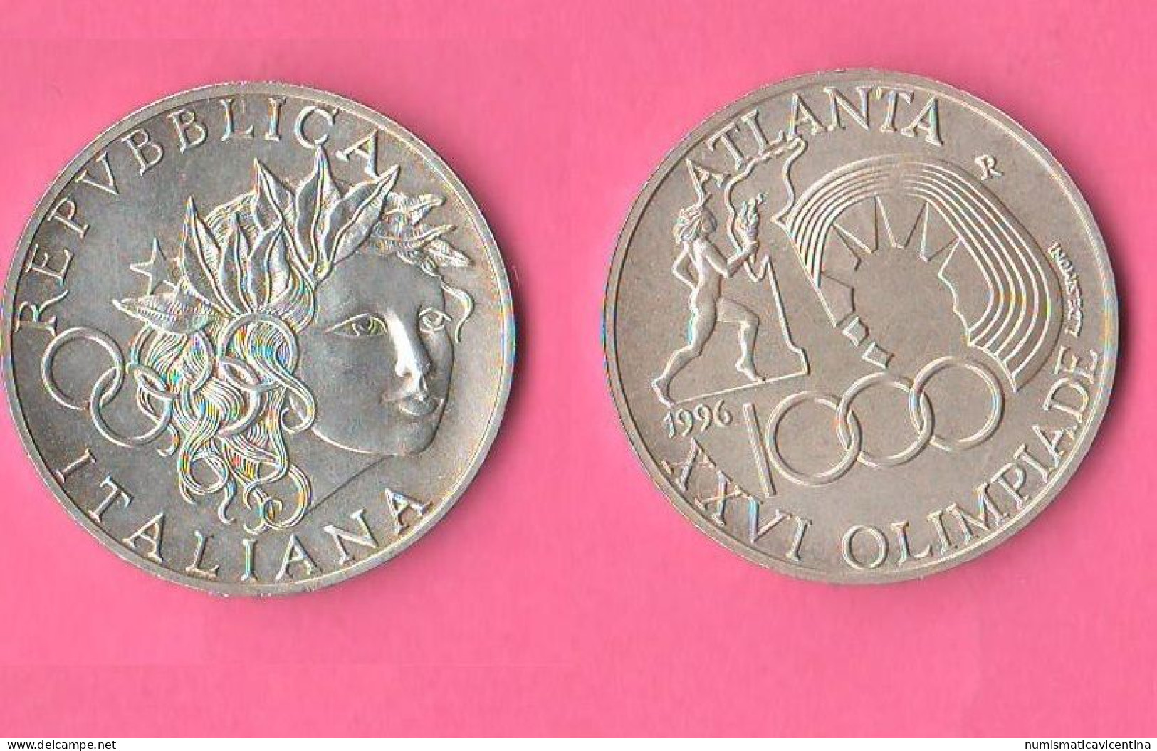 ITALIA 1000 Lire 1996 Olimpiade Atlanta Olympic Games Silver Coin - Commémoratives