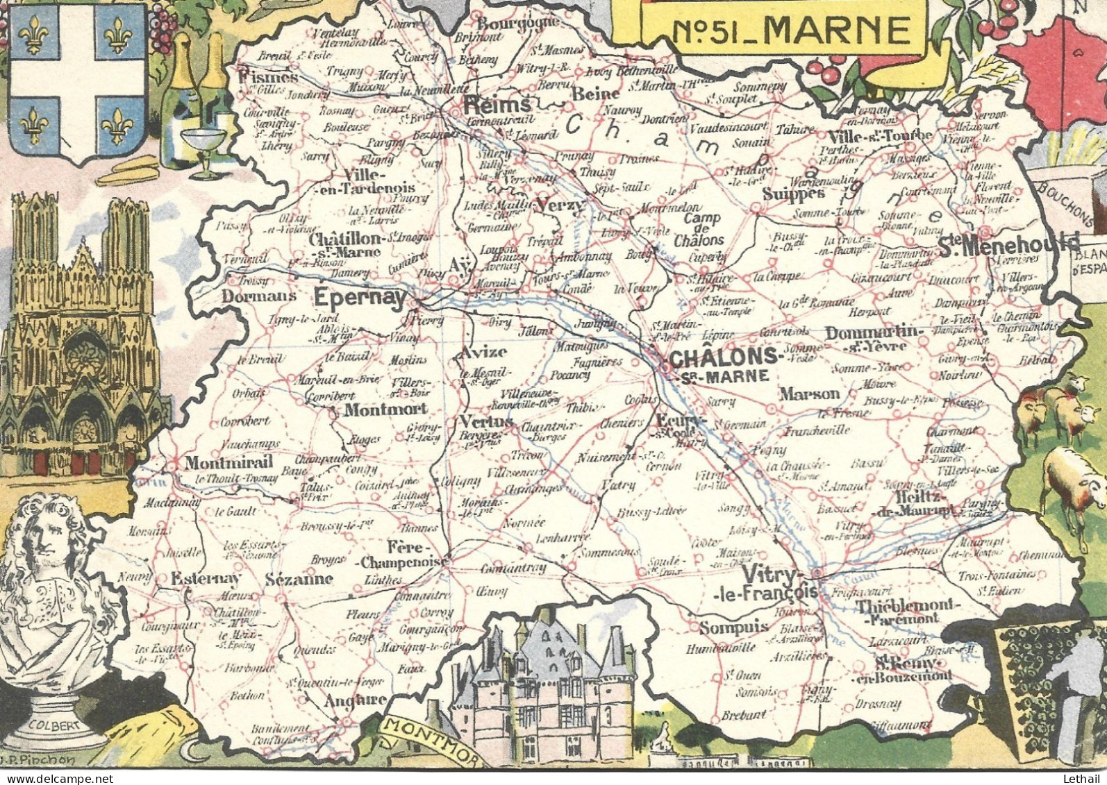 Ref (  18995  )   Marne - Carte Geografiche